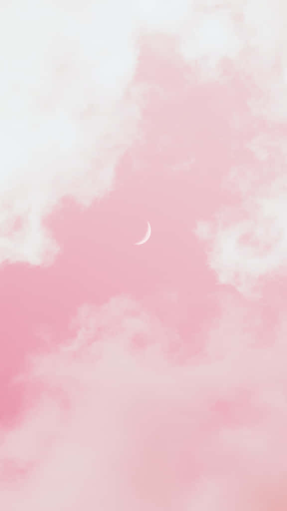 Dream Aesthetic Pink Clouds And Moon Background