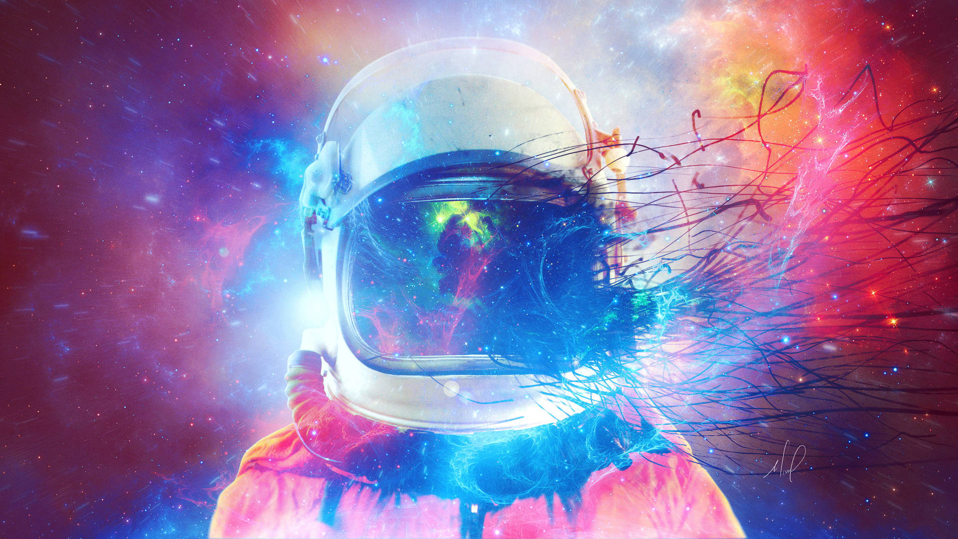 Dream Astronaut With Galaxy Background