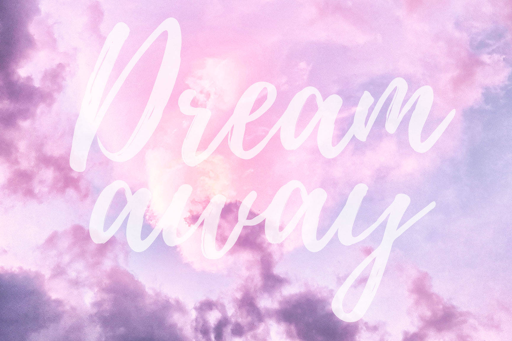 Dream Away Text Pastel Pink Background