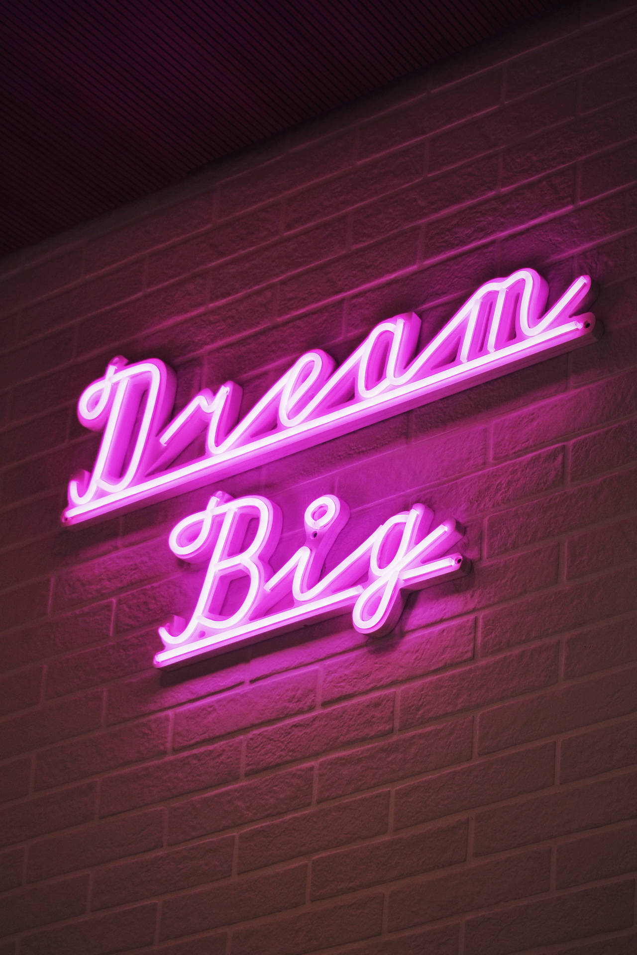 Dream Big Pink Neon Sign Background