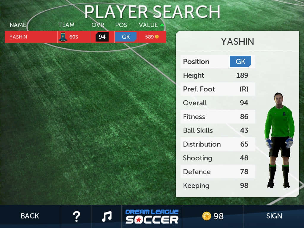 Dream League Soccer Player Lev Yashin Background