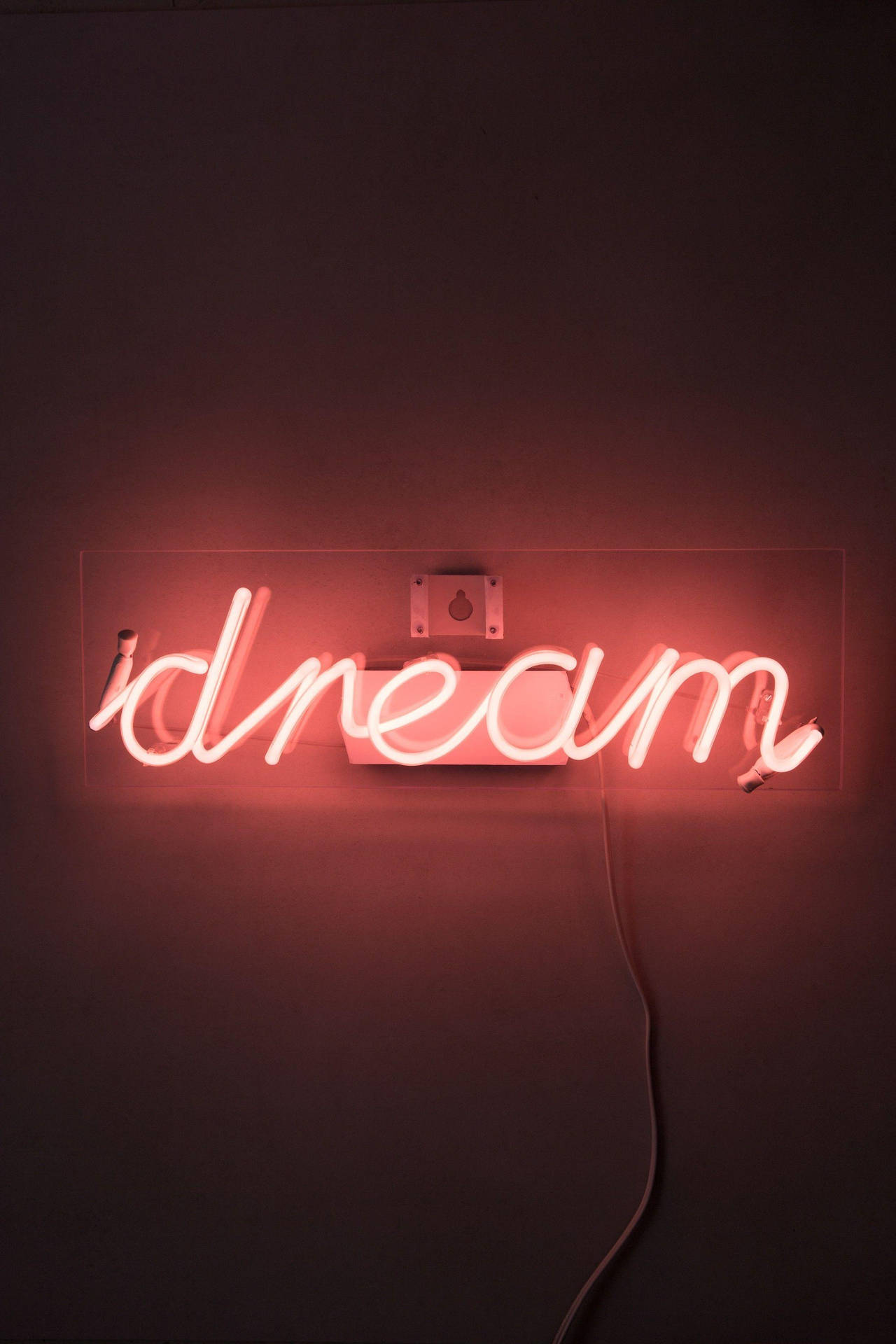 Dream Sign Neon Light Red Iphone Background