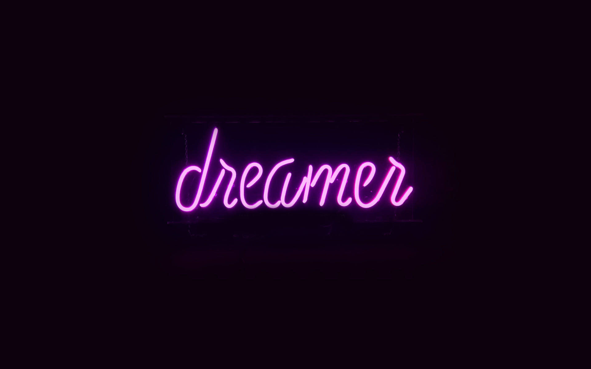 Dreamer Aesthetic Purple Neon Computer Word Background