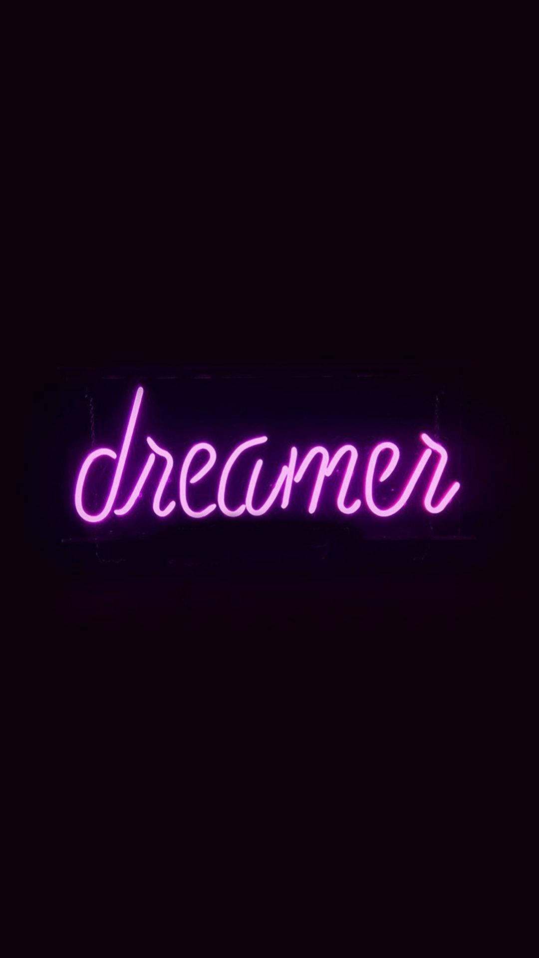 Dreamer Black And Purple Aesthetic Background