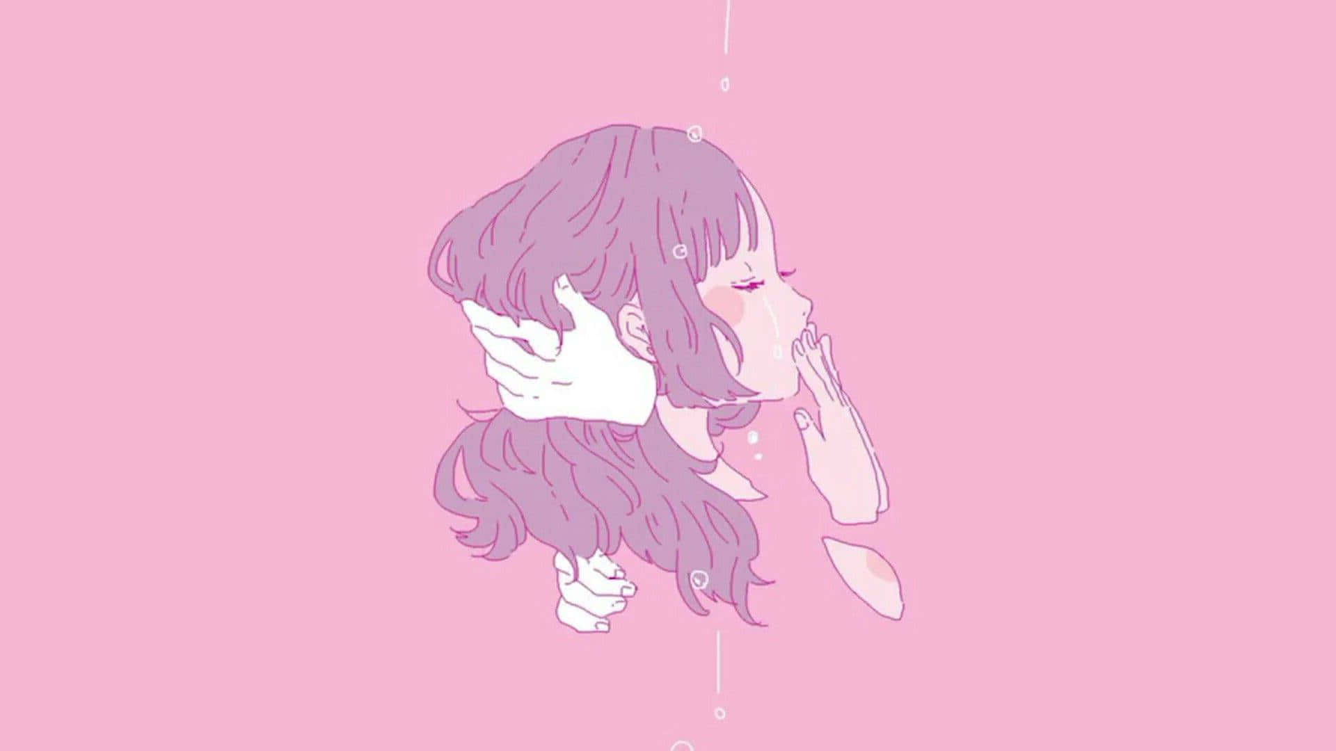 Dreams Of A Pastel Pink Anime Aesthetic Background