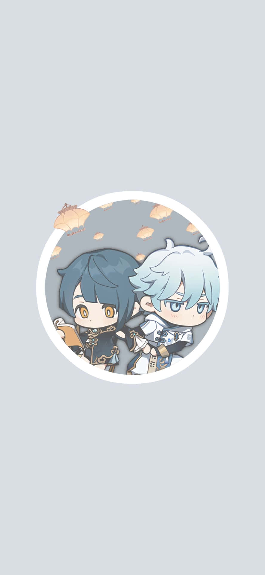 Dreamy Blue-hued Genshin Impact Character Pair Pfp