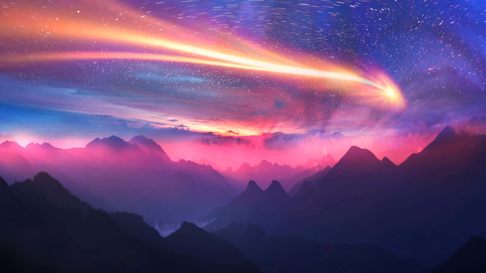 Dreamy Celestial Landscape Background