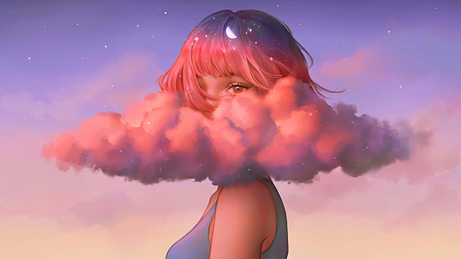 Dreamy Cloud Embrace Artwork4 K Background