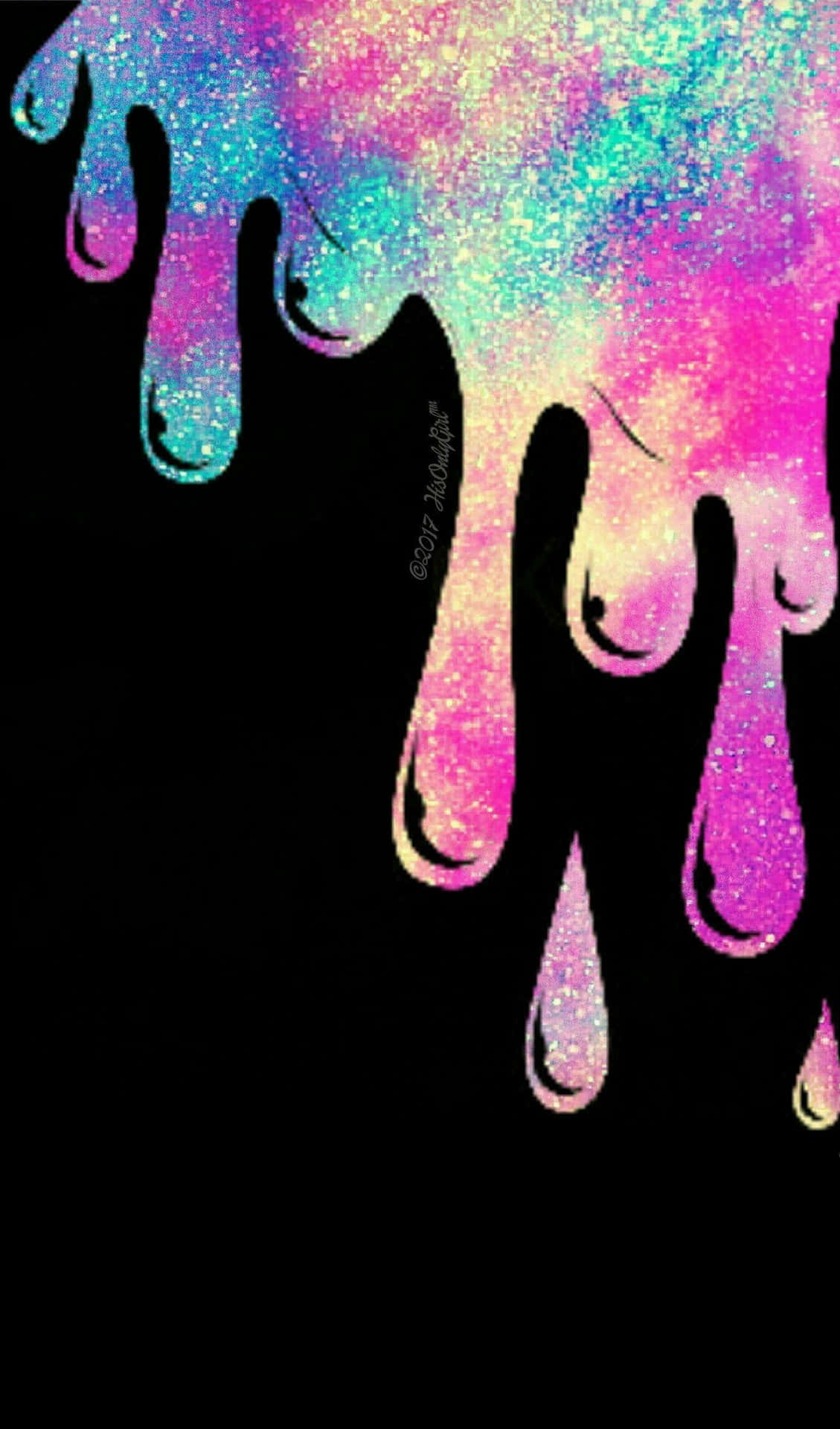 Dreamy Paint Drip Violet And Blue Tones Background
