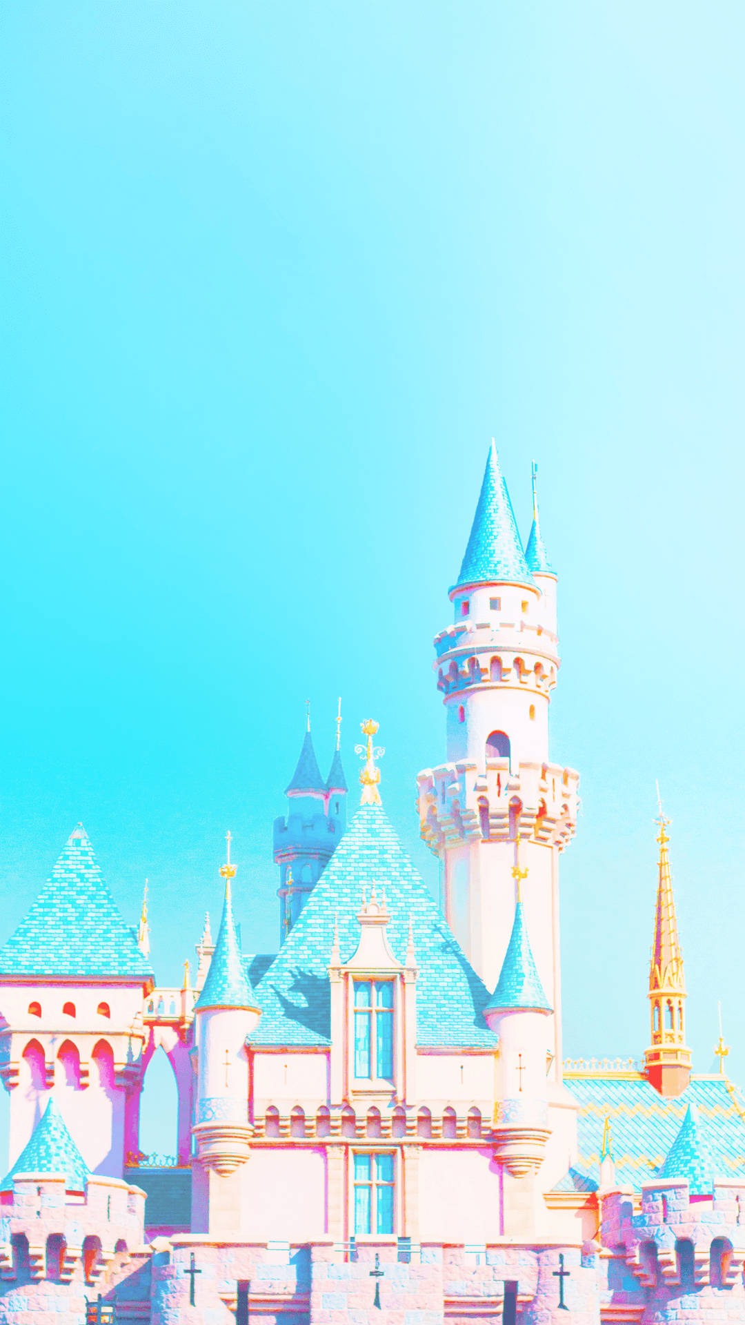 Dreamy Pastel-colored Disney Castle Background