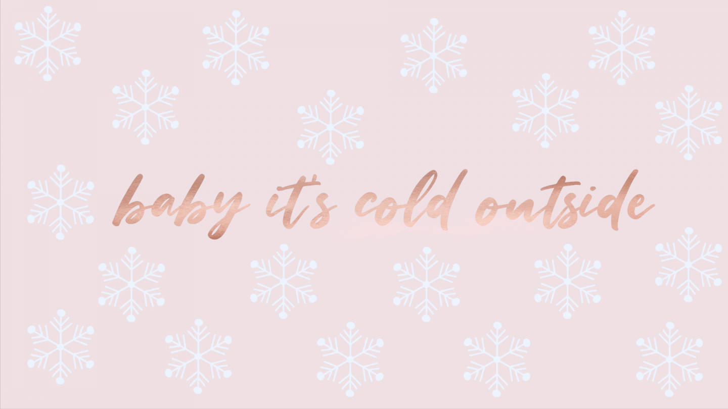 Dreamy Pink Snowflakes - A Perfect Christmas Aesthetic For Desktop