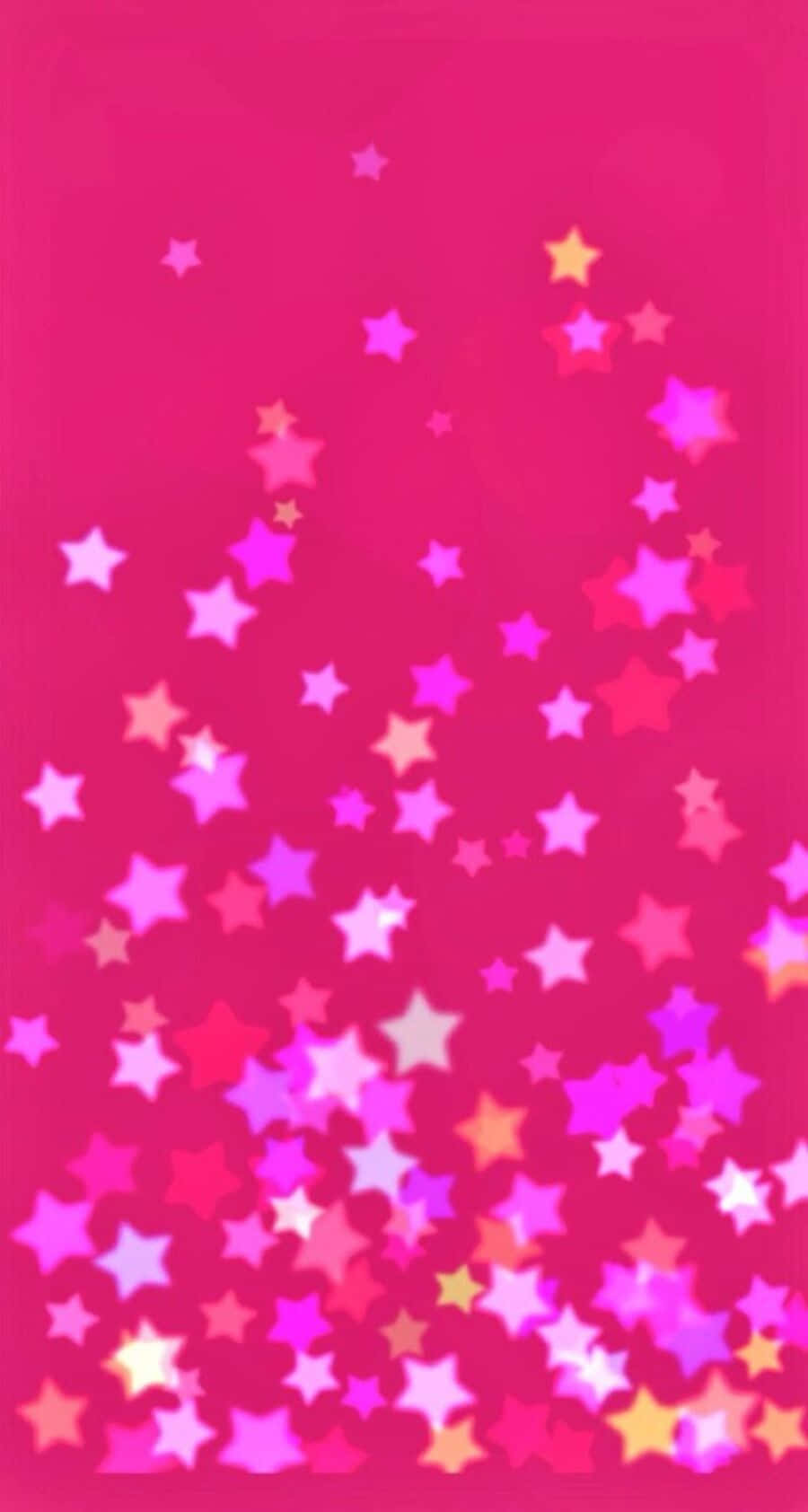 Dreamy Pink Stars In The Night Sky