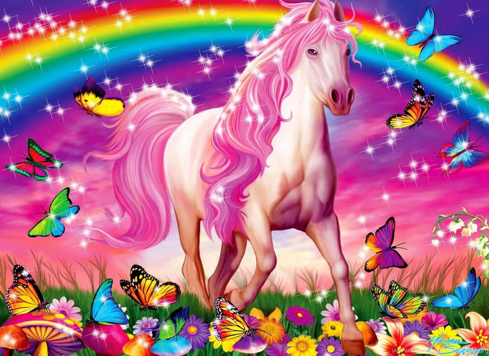 Dreamy View Of The Pastel Unicorn Background