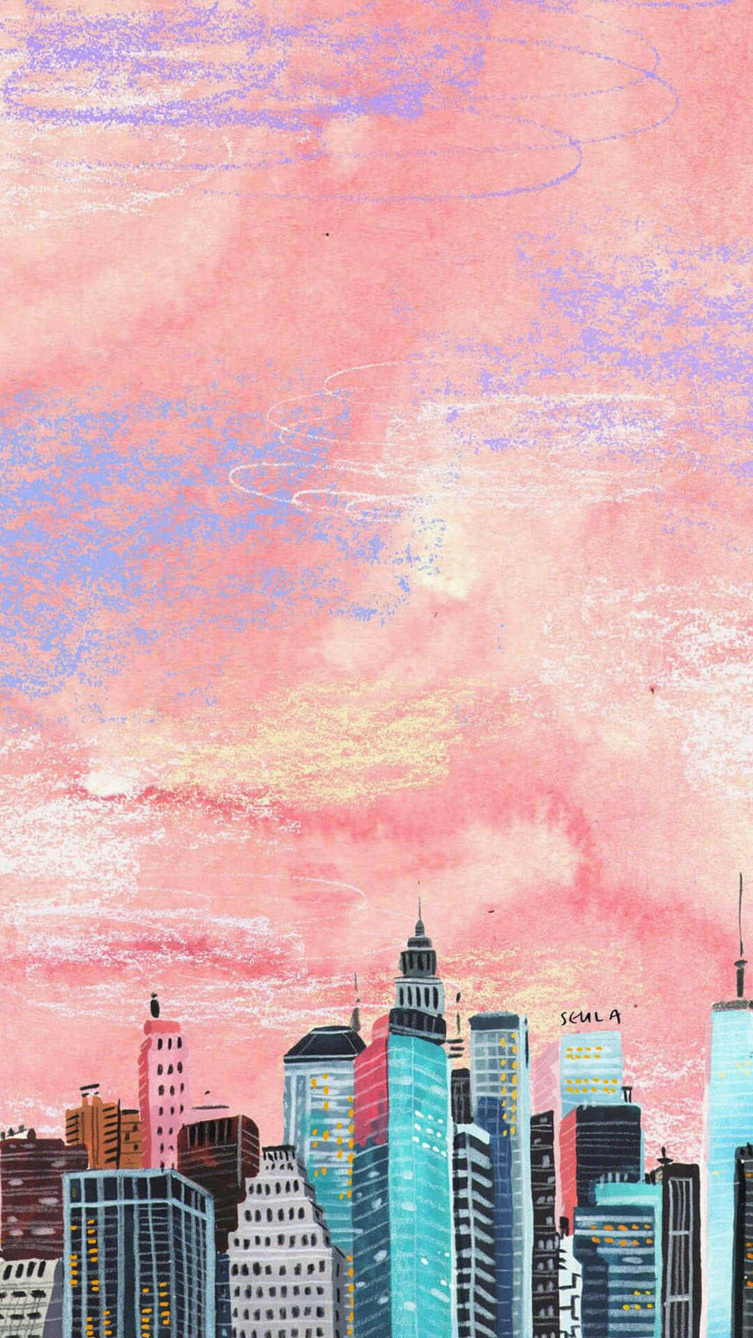 Dreamy Watercolor Painting For Iphone Background