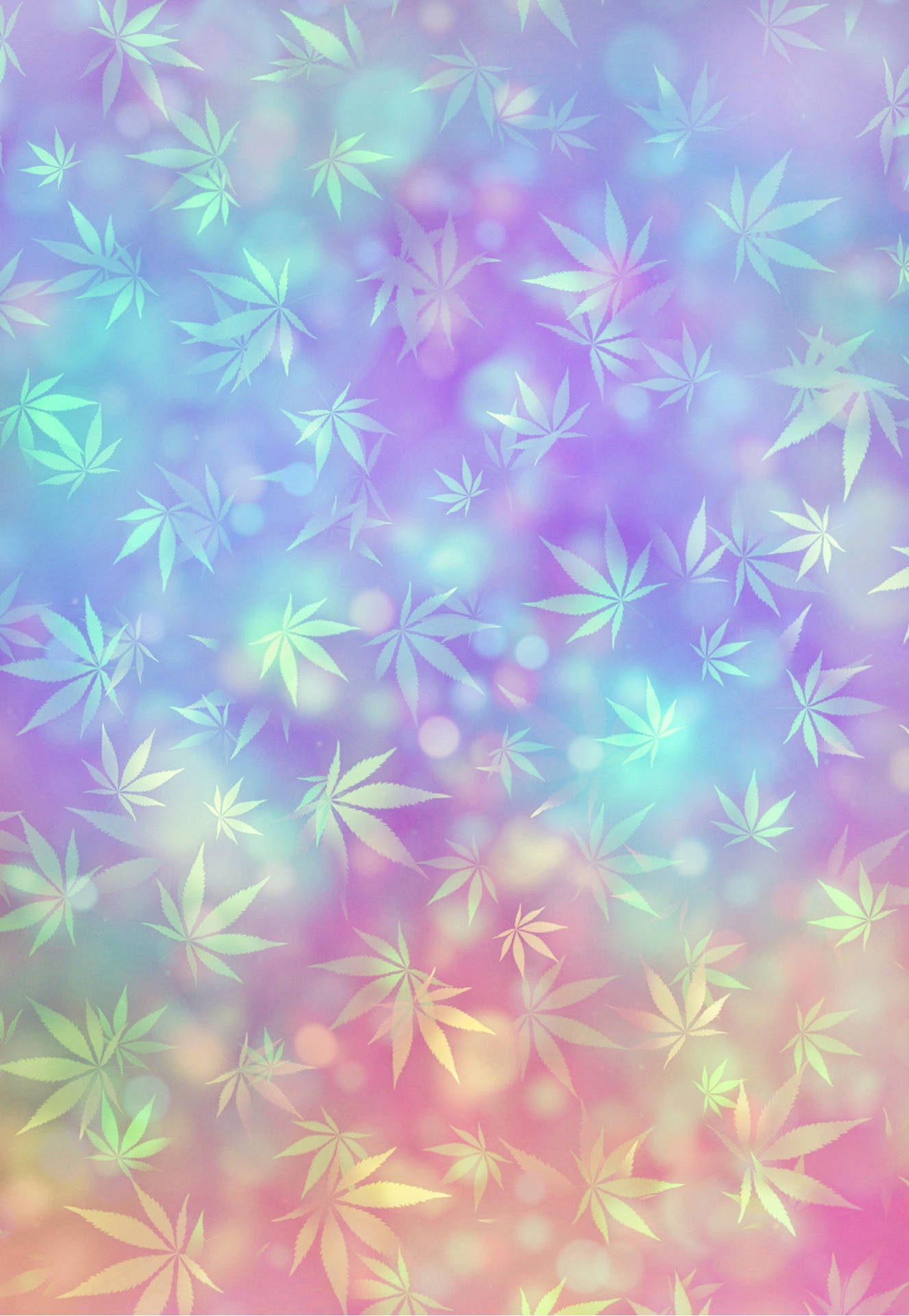 Dreamy Weed Leaves For Iphone Background