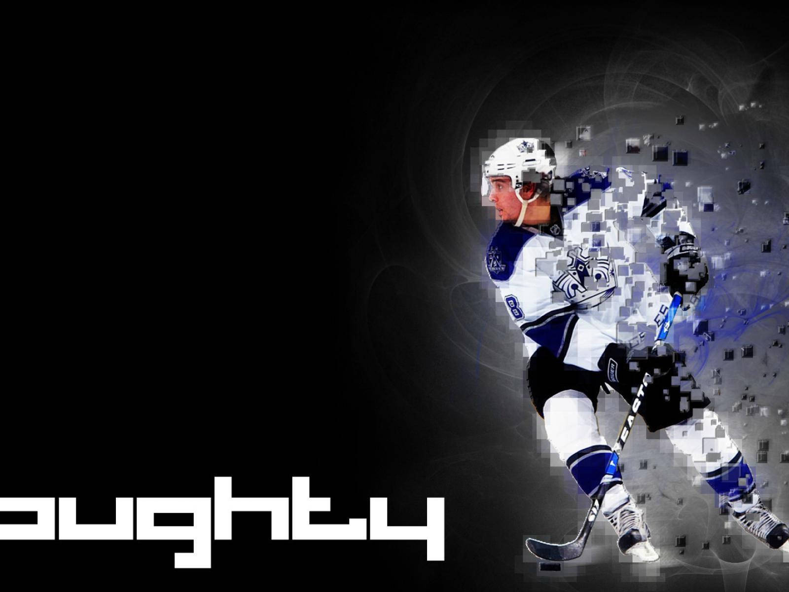 Drew Doughty Last Name With Pixelated Effect Background