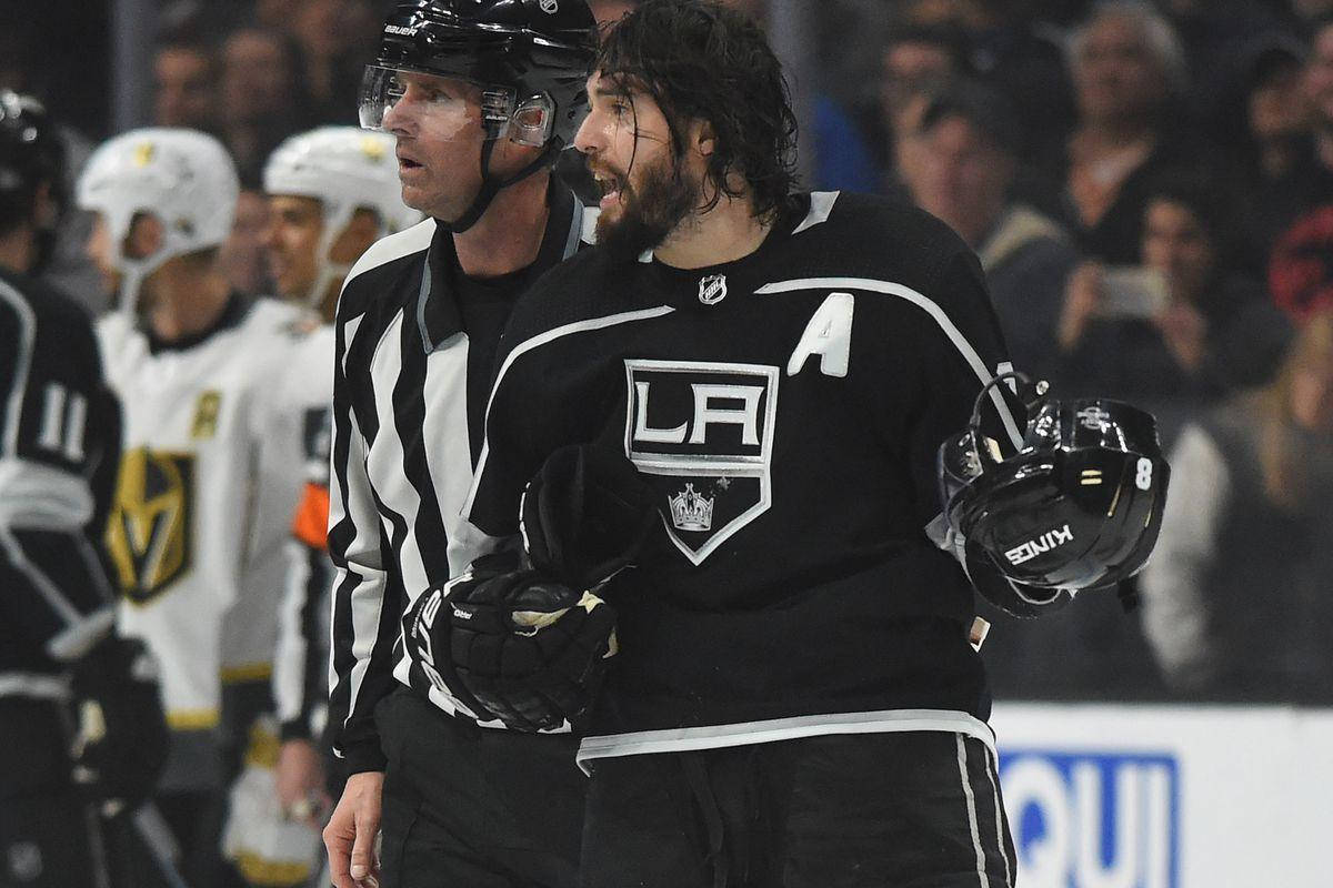 Drew Doughty Without Helmet Showing Angry Emotion Background