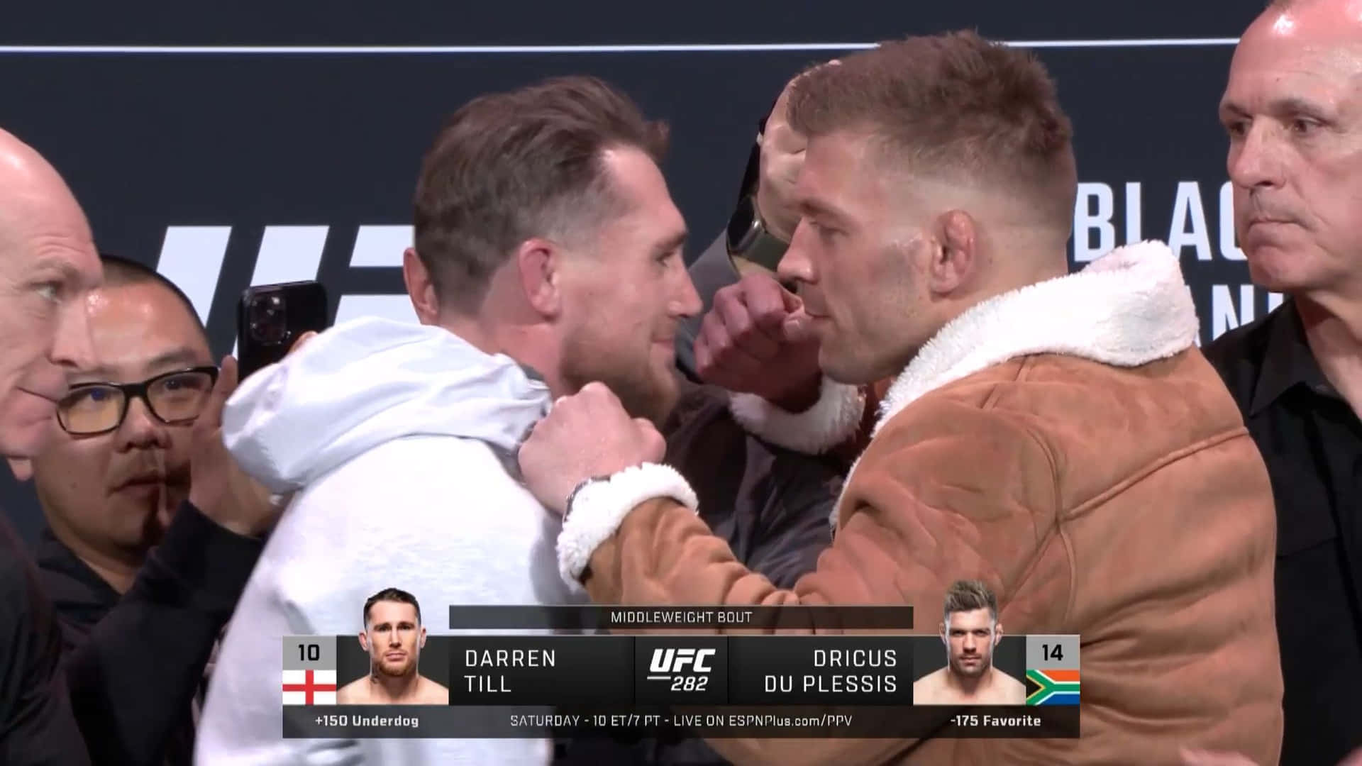 Dricus Du Plessis In A Face Off With Darren Till. Background