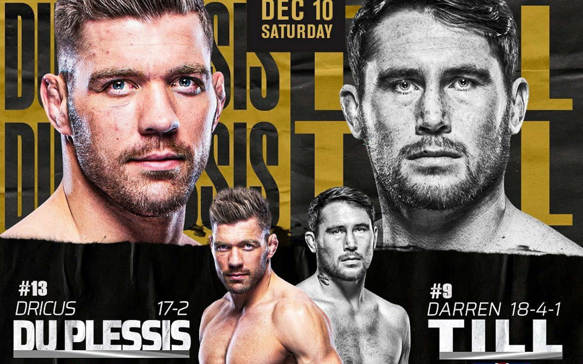 Dricus Du Plessis In Action Against Darren Till Background