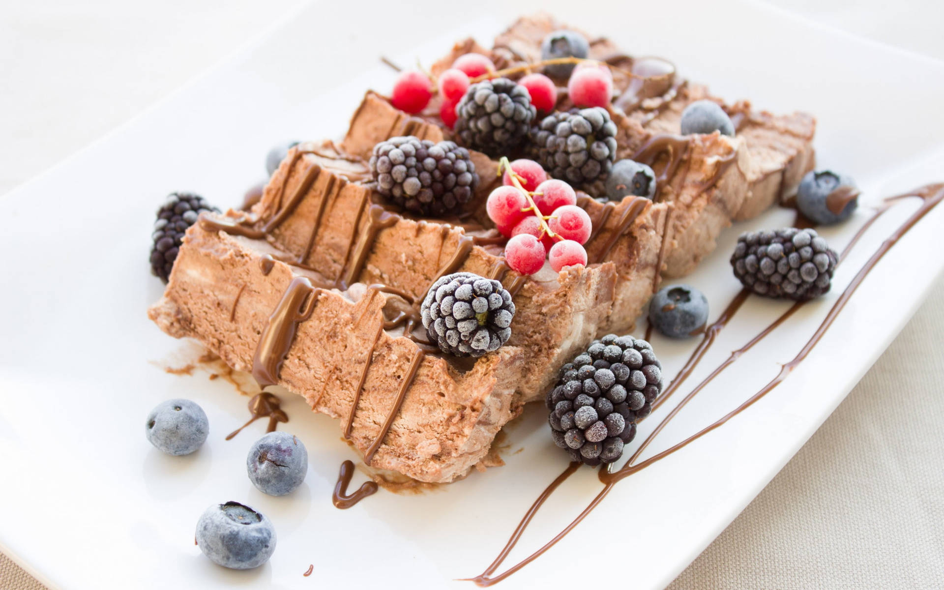 Dried Blueberries Plums And Mulberry Fruits On Waffle Background