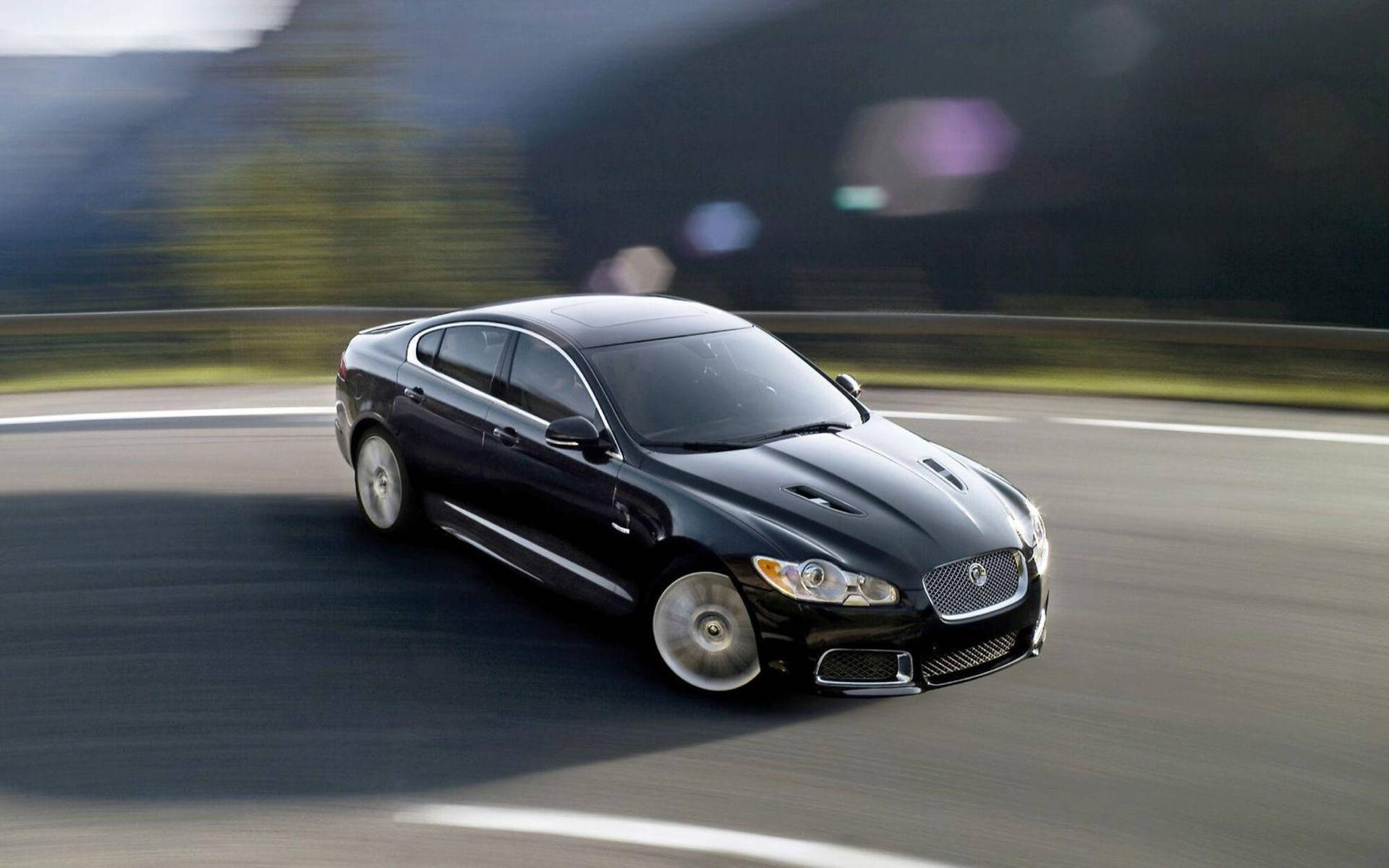 Drifting Black Jaguar Car