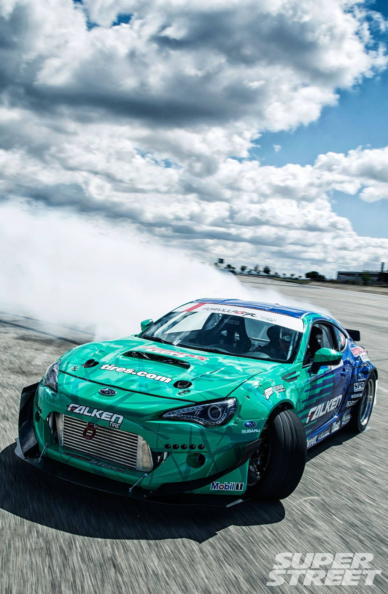 Drifting Green Car