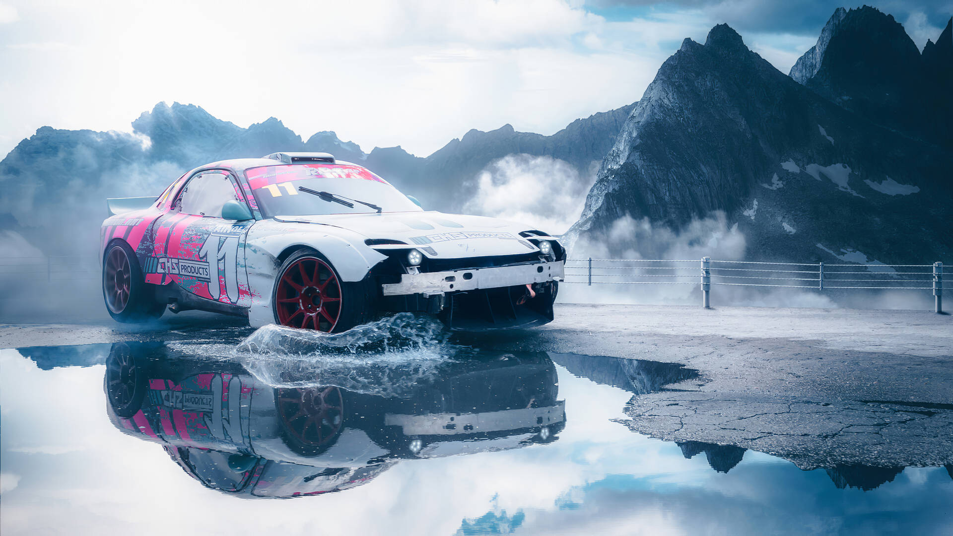 Drifting Near Mountains Background