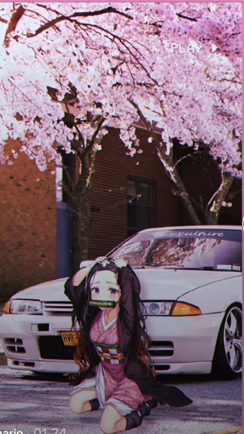 “drifting Through A World Of Anime” Background