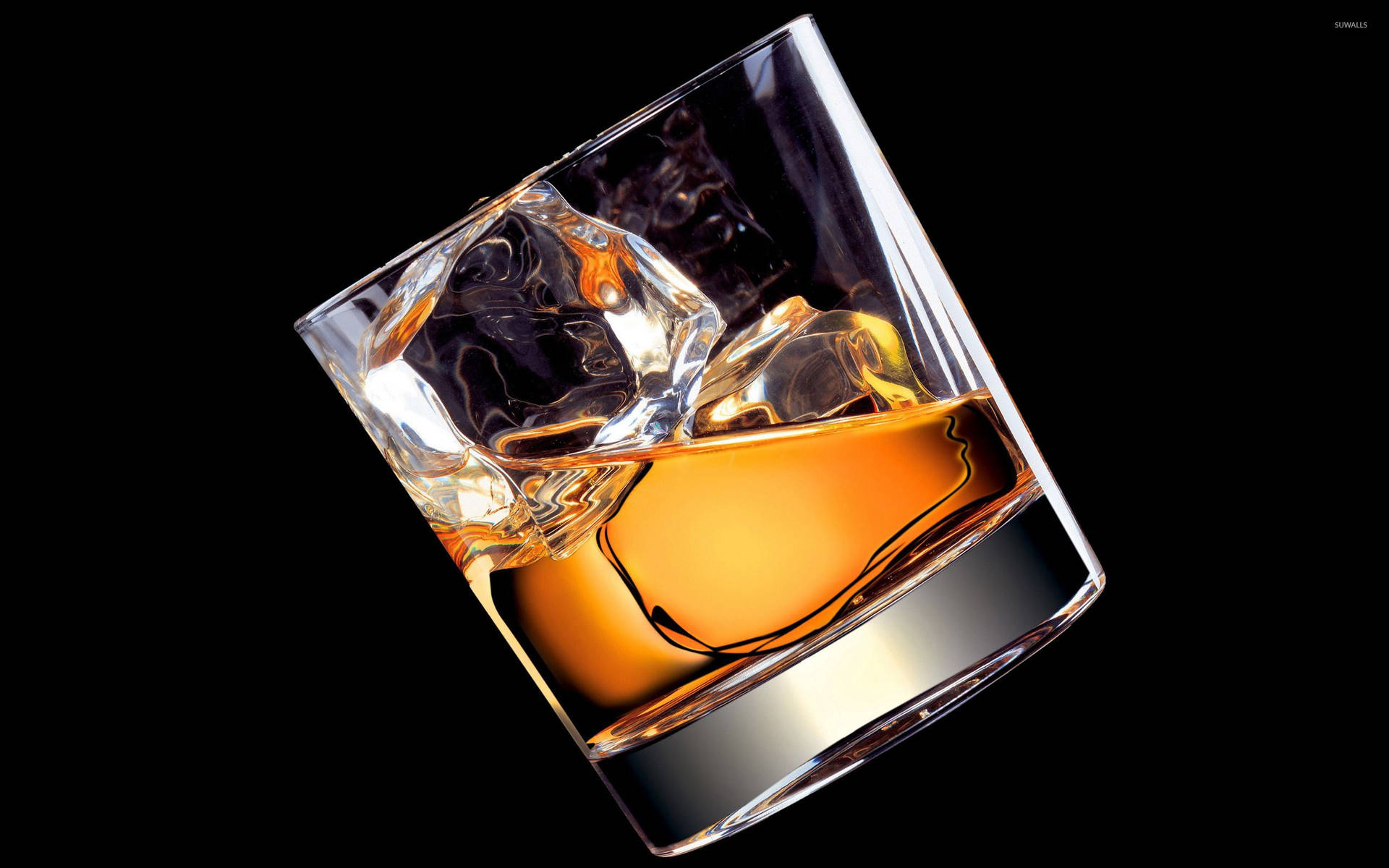 Drink In Rock Glass Background