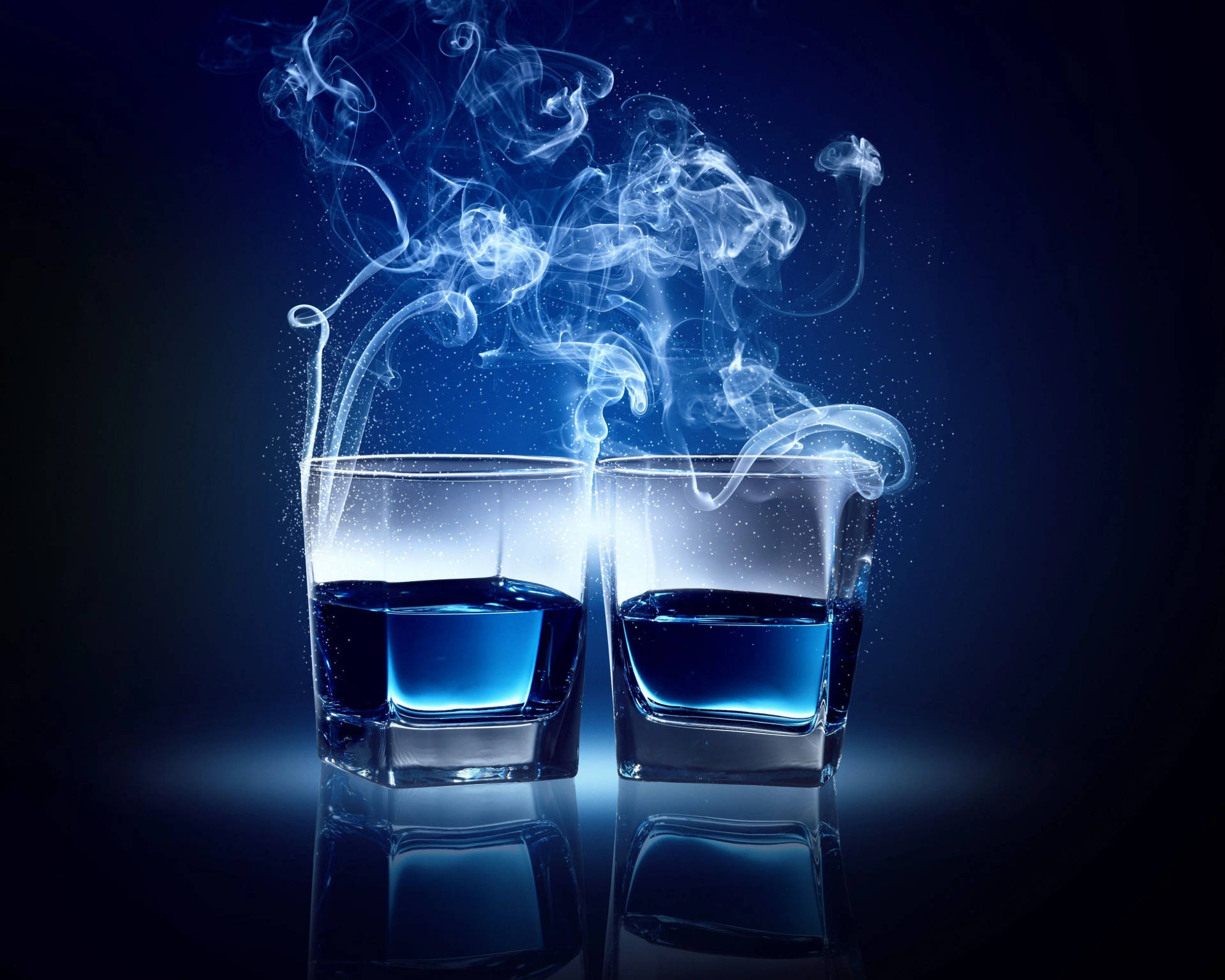 Drink In Two Shot Glasses Background