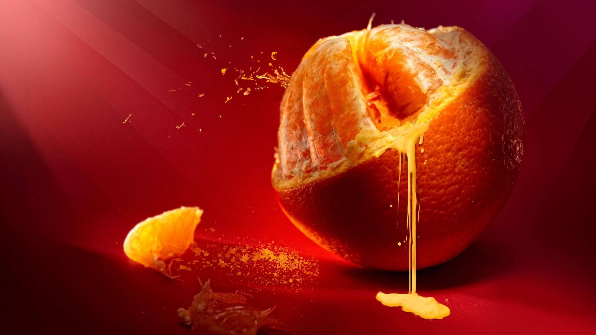 Dripping Orange Fruit Background
