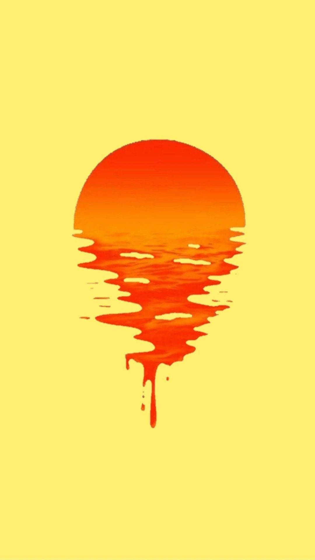 Dripping Sun Orange Background Background