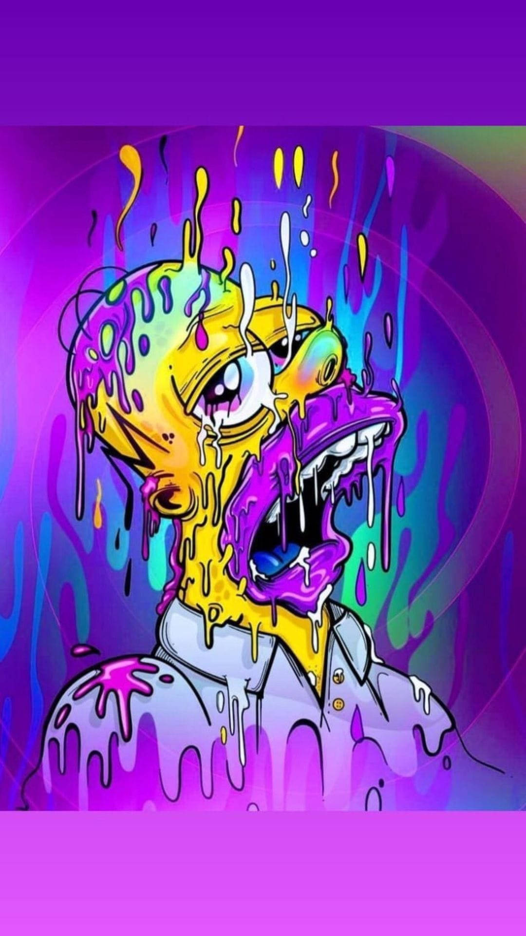 Drippy Aesthetic Homer Simpson Background