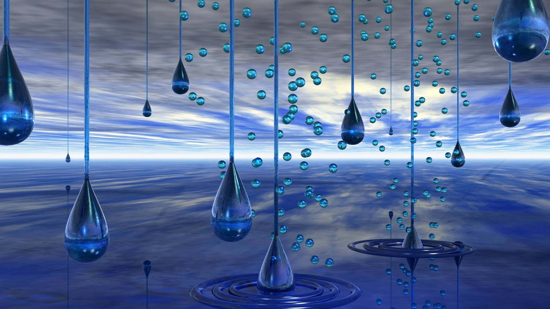 Drippy Hanging Water Drops