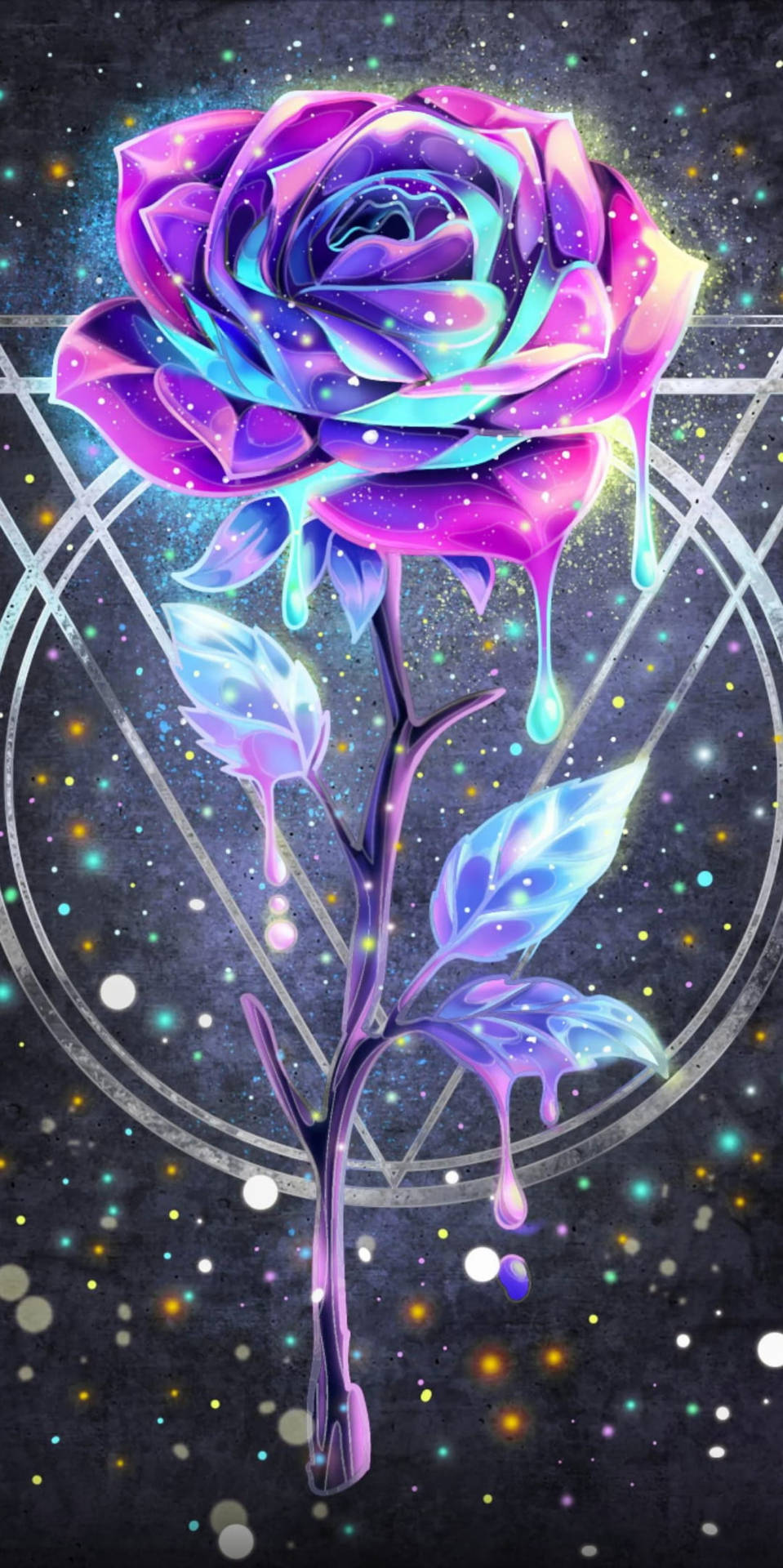 Drippy Rose Galaxy Background
