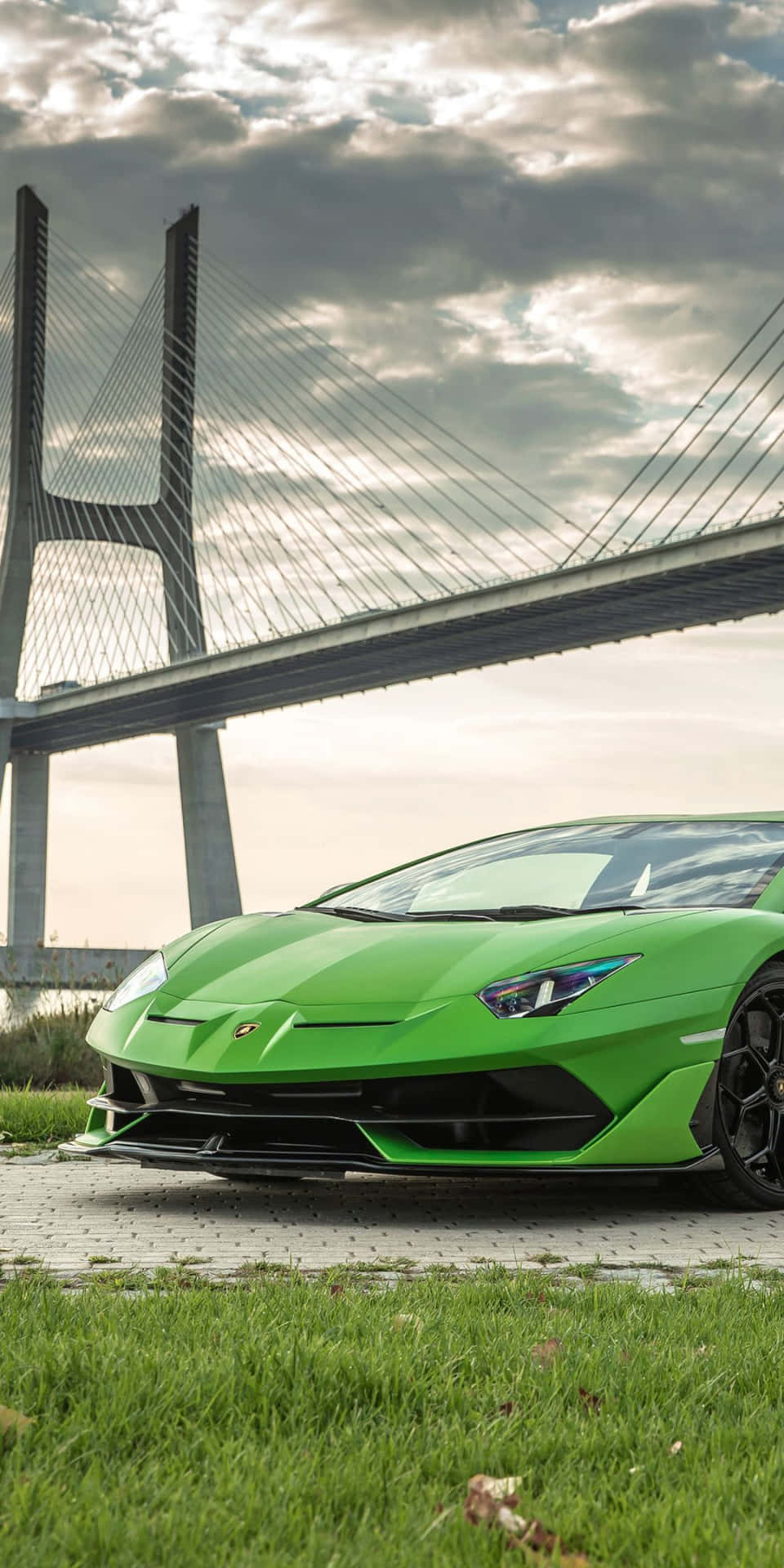 Drive In Style With A Green Lamborghini Iphone Background
