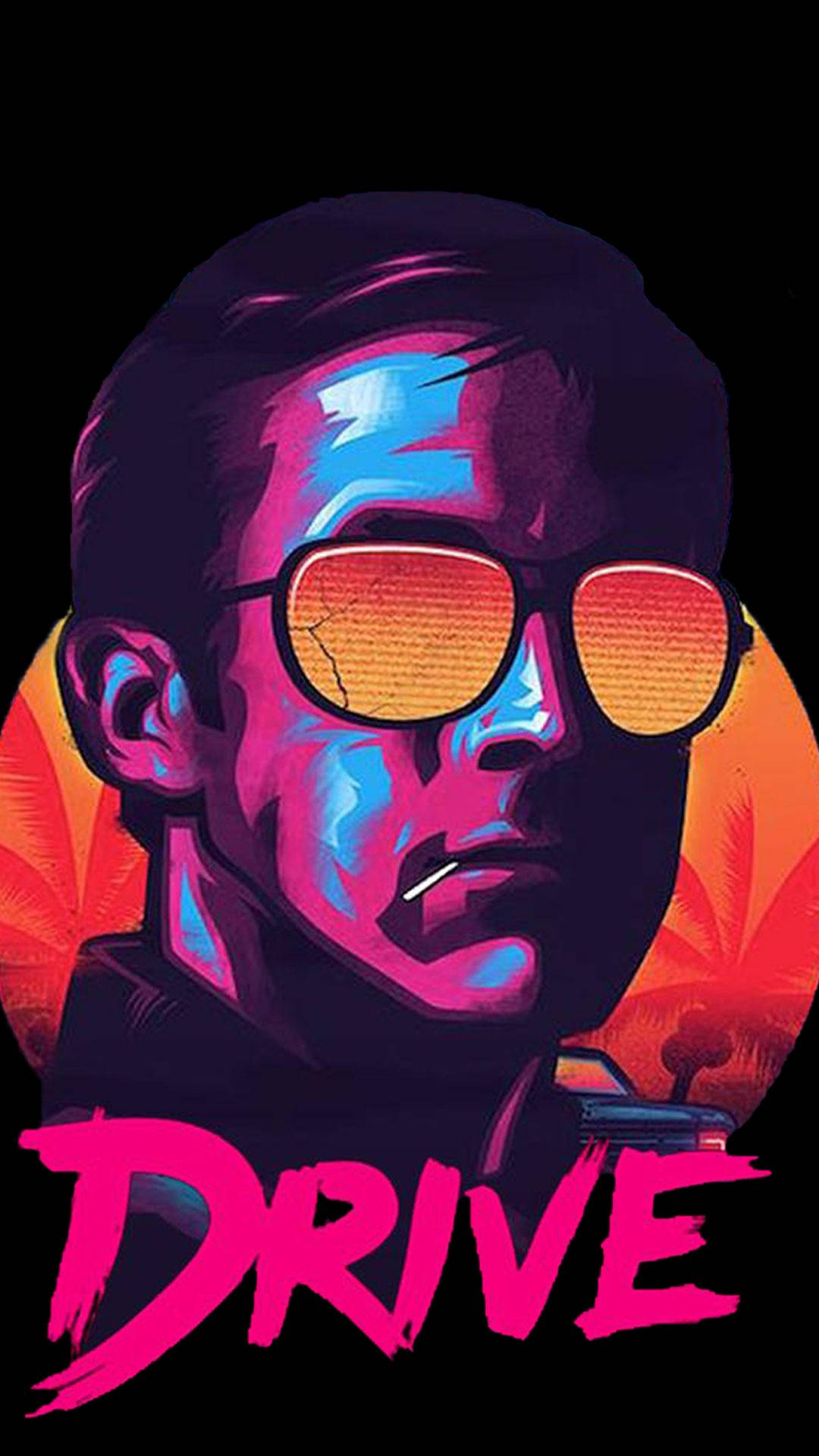 Drive Movie 80s Themed Cover Background