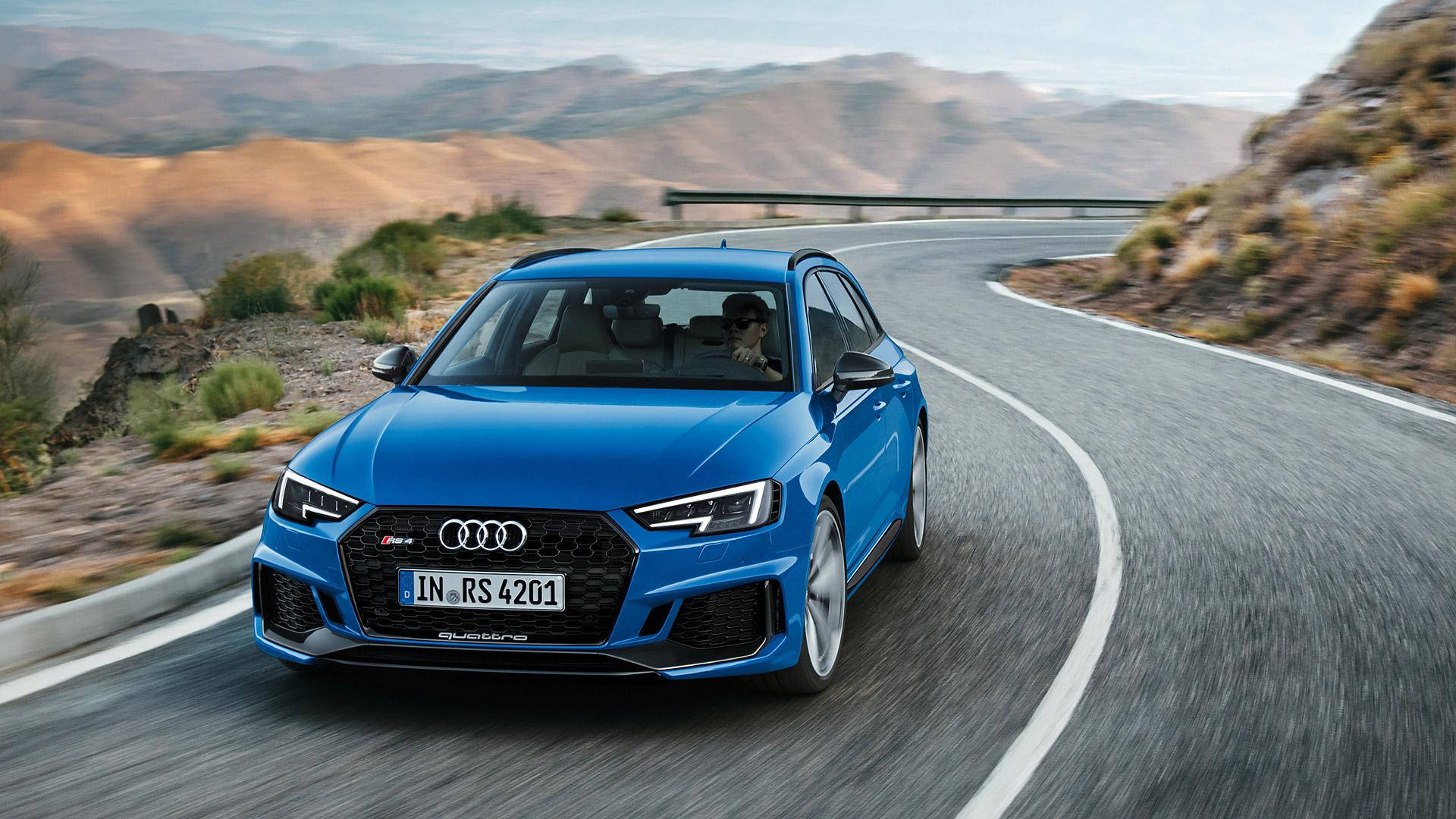 Driving A Blue Audi Rs 4