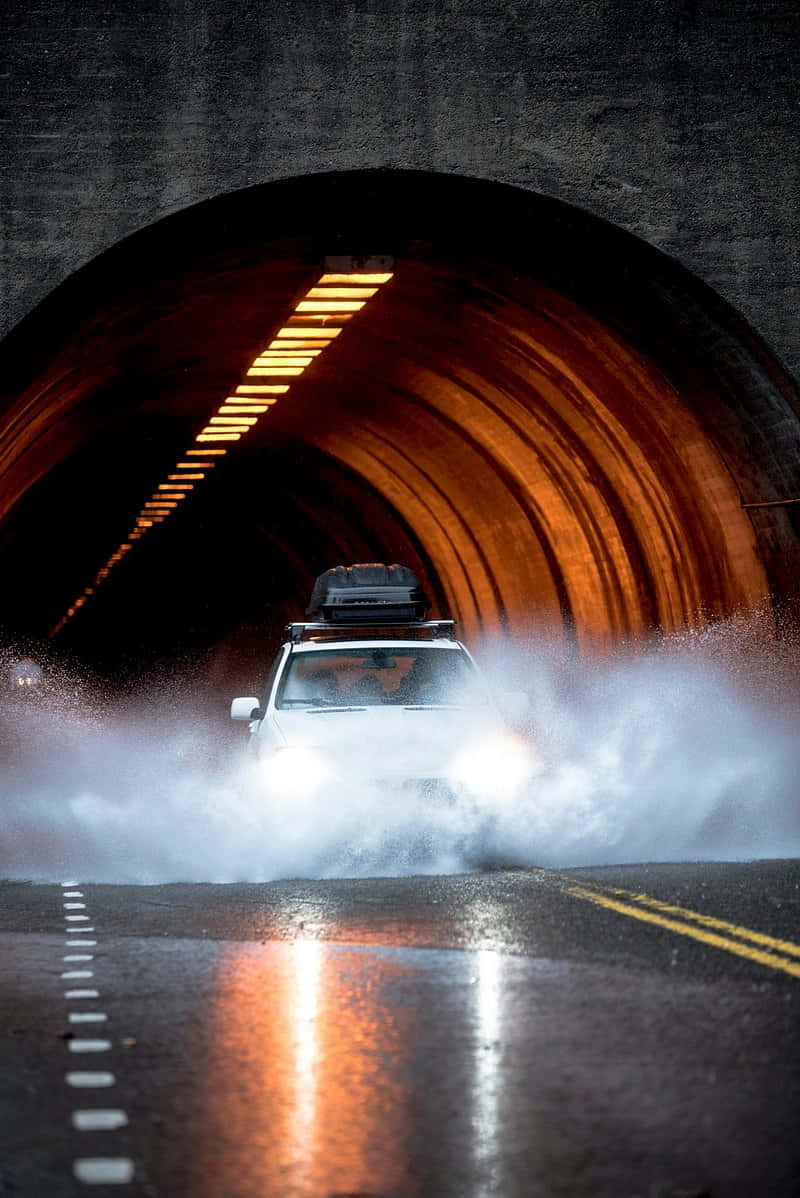 Driving Through Wet Tunnel