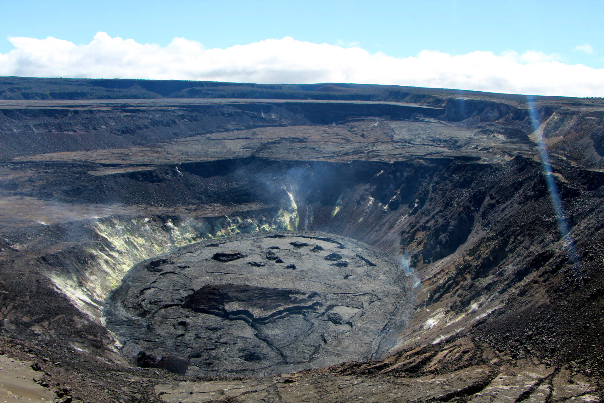 Drone Shot Kilauea Volcano Crater Background