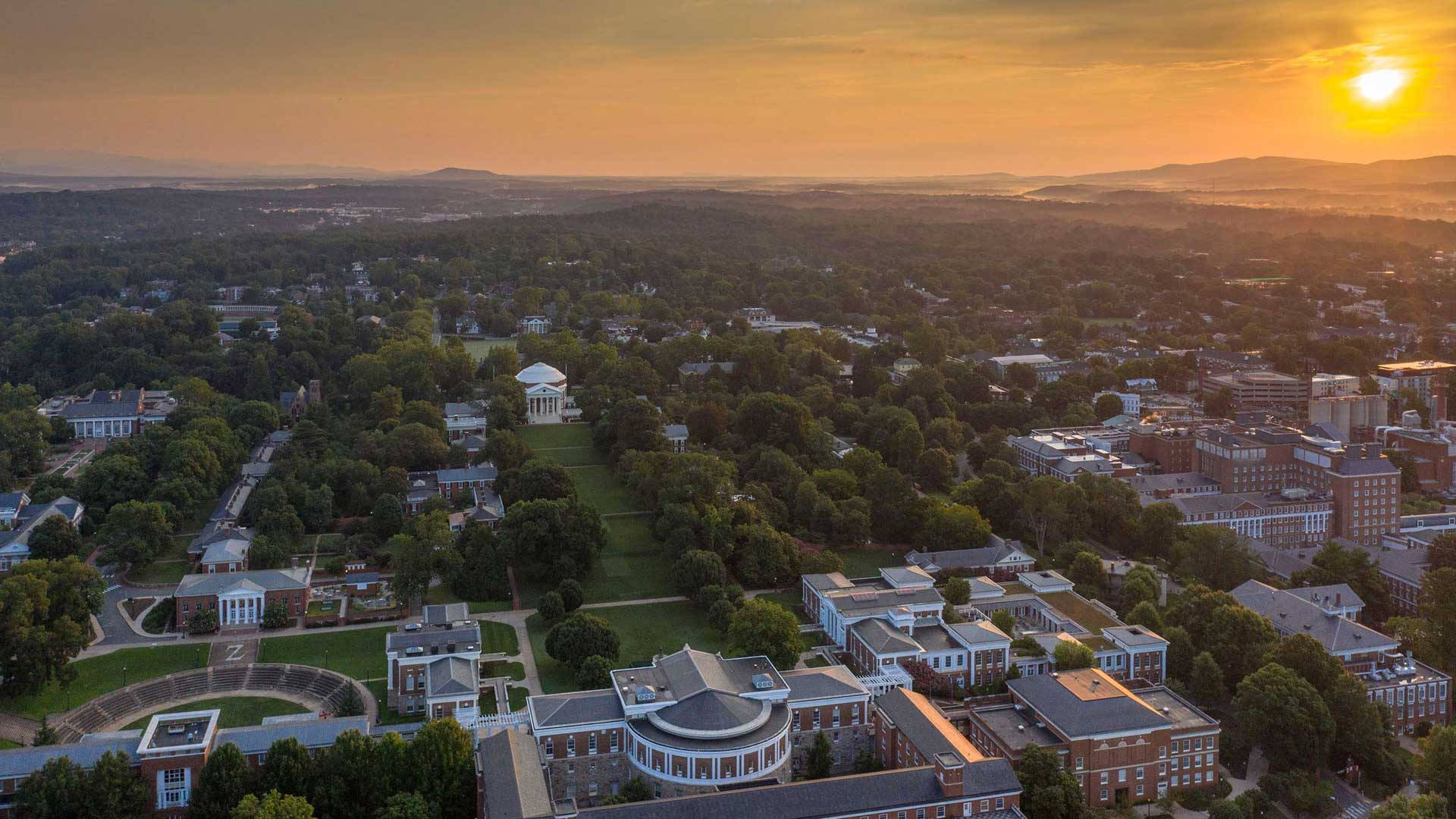 Drone Shot University Of Virginia Campus Background