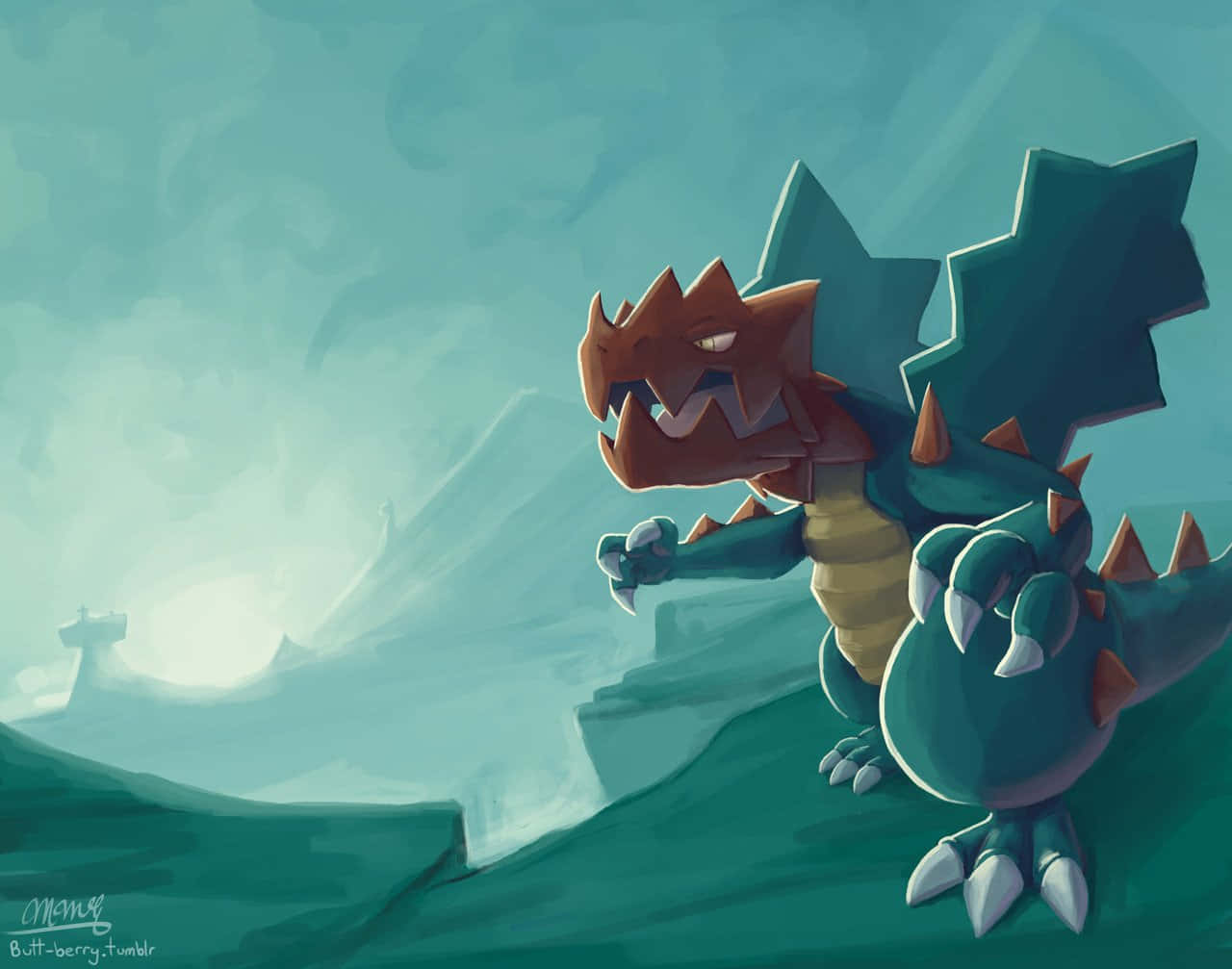 Druddigon Dragon Pokemon Artwork Background