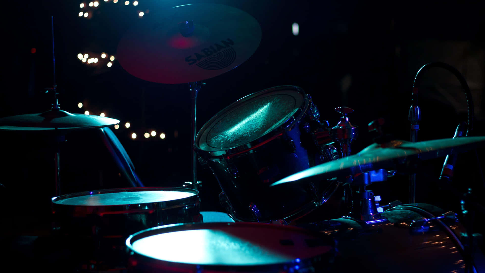 Drum Set Stage Lights Background