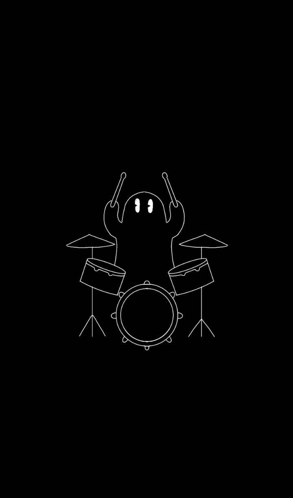 Drummer Ghost Aesthetic Black Background