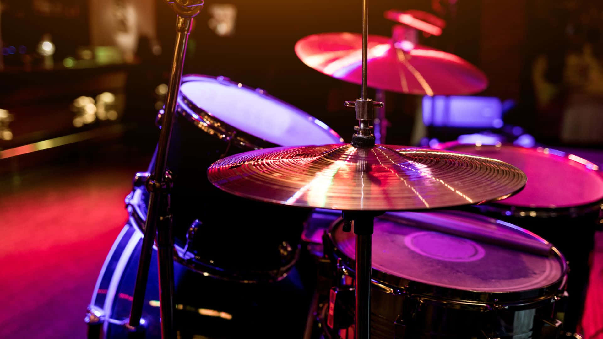 Drumset Under Stage Lights.jpg Background