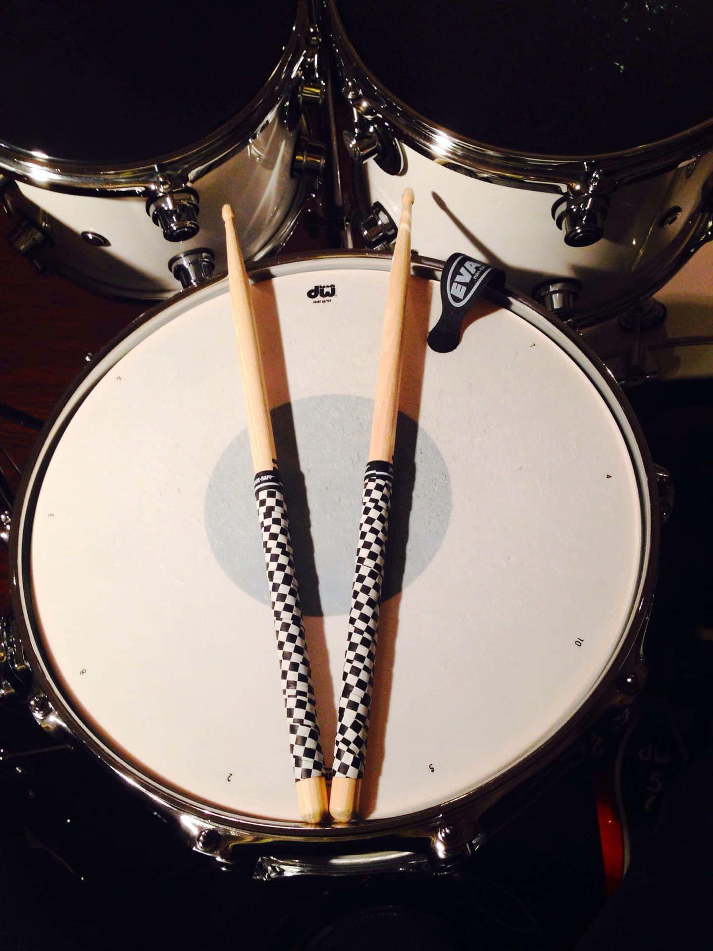 Drumstickson Snare Drum Background