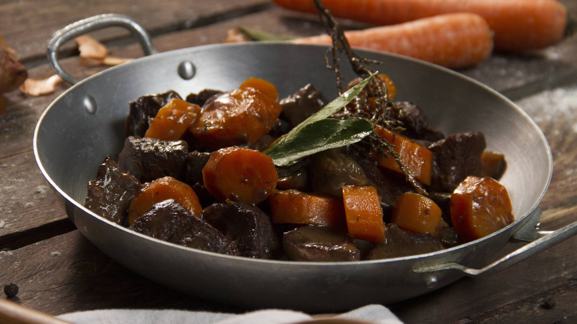 Dry Carrot Beef Bourguignon Background