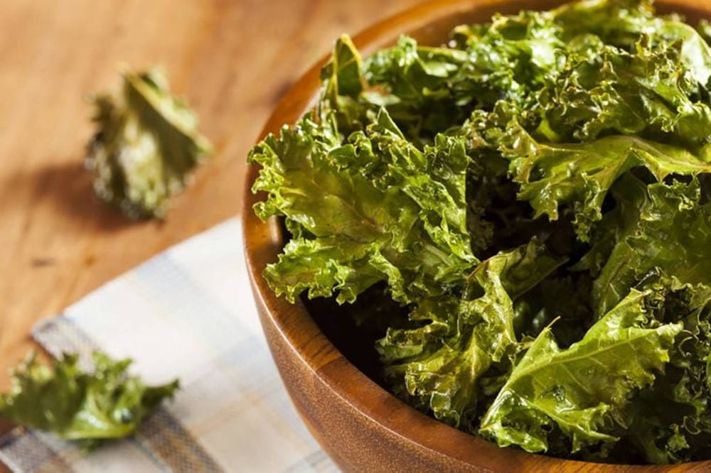 Dry Kale Leaves Background