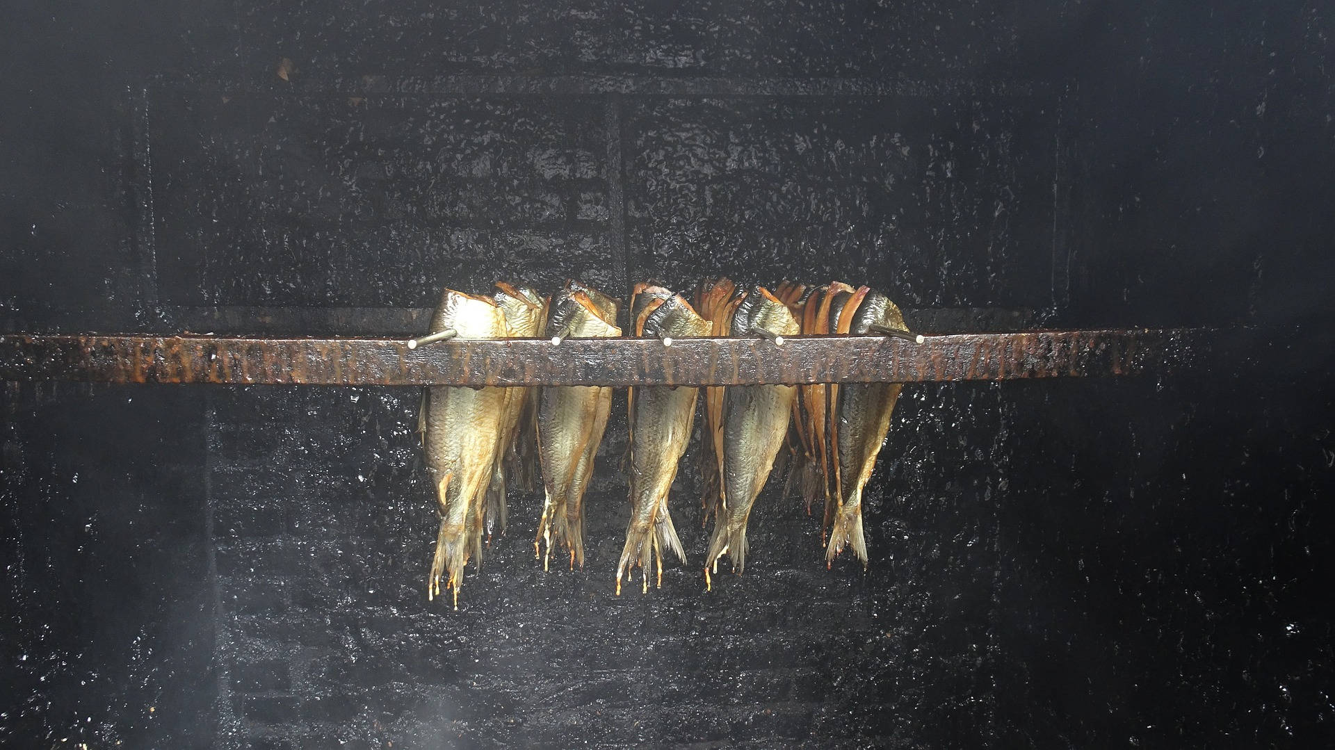 Drying Process Of Boneless Herrings Background