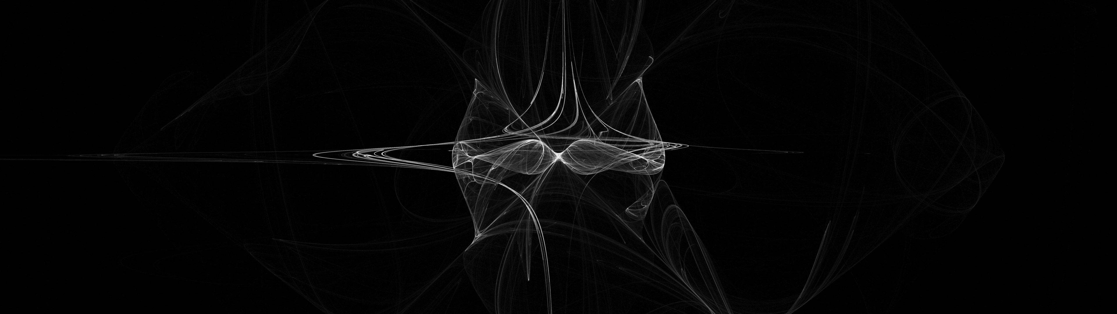 Dual Monitor Abstract Mist Lines
